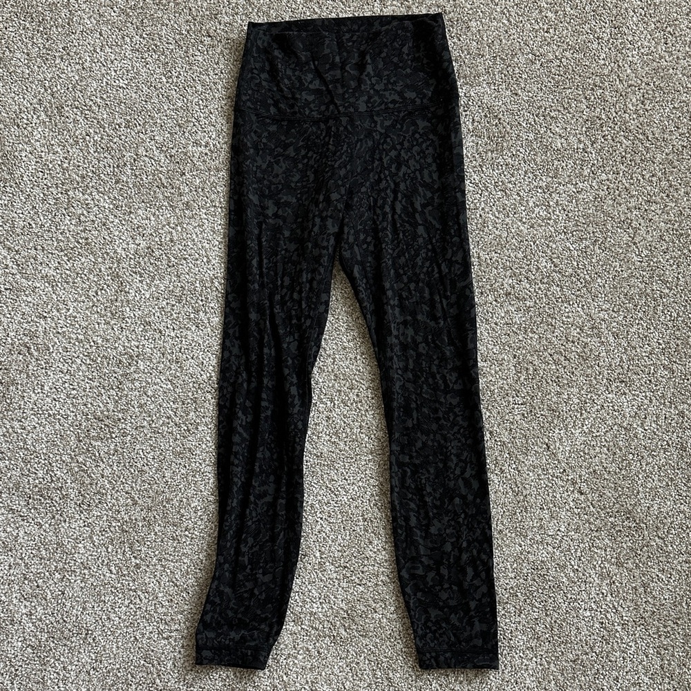 LULULEMON ALIGN SIZE 4 Black Leopard Print Leggings